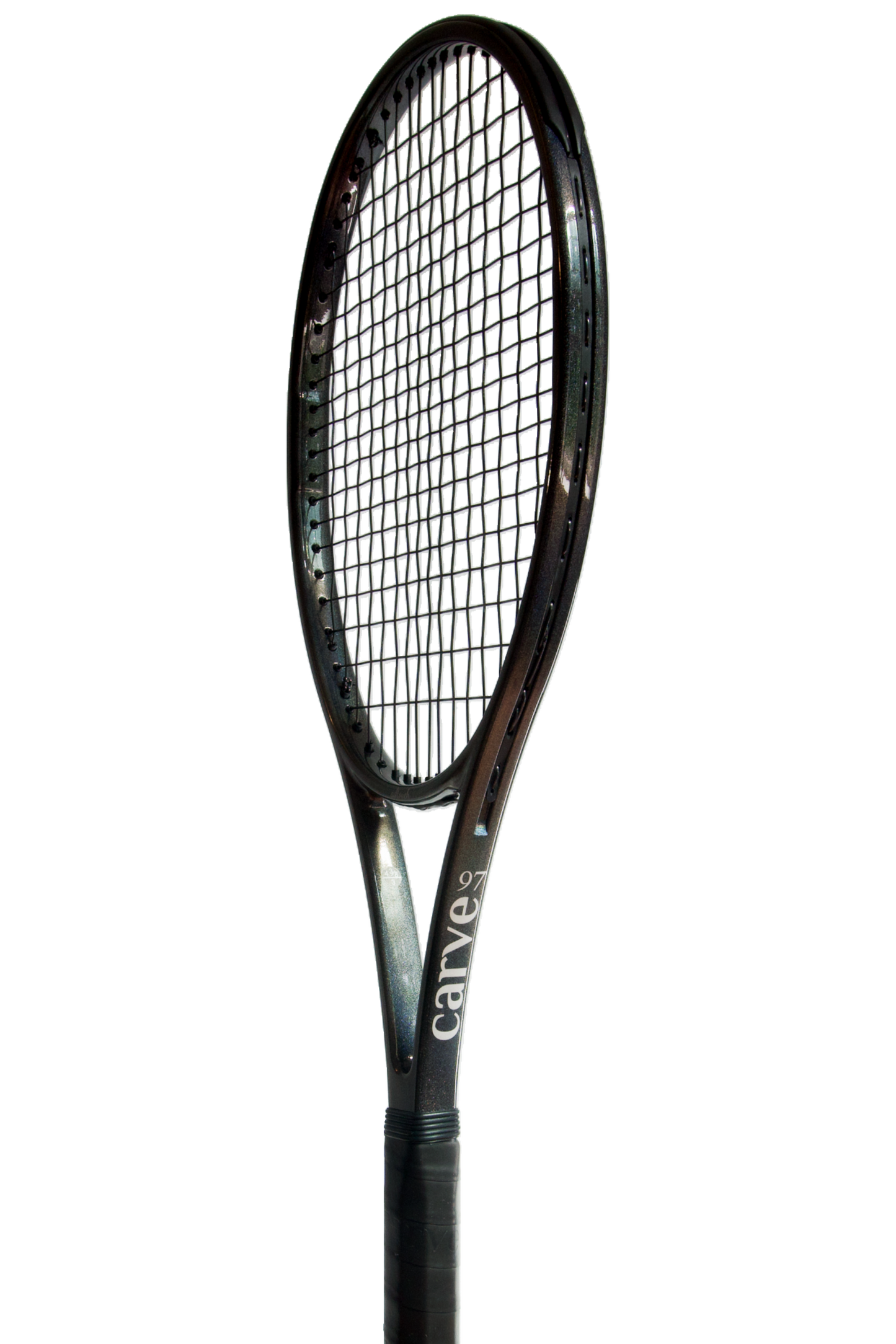 Sideview of Adtouch racket in space grey
