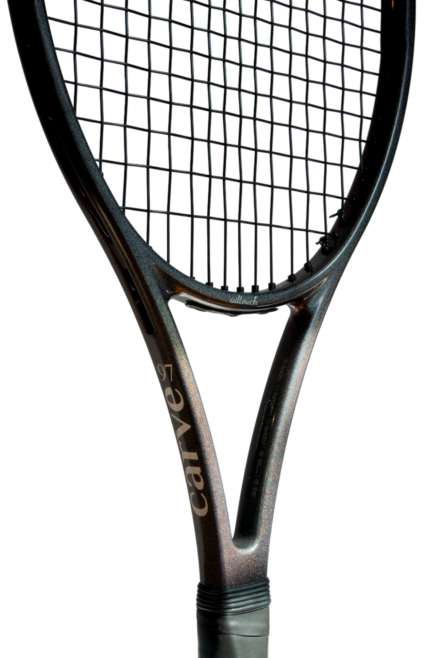 Close-up of Adtouch Racket in space grey