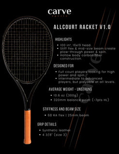 AllCourt Tennis Racket | Carve Sports