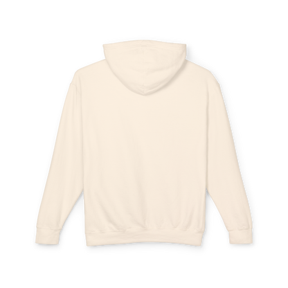 Lightweight hoodie ivory with white background