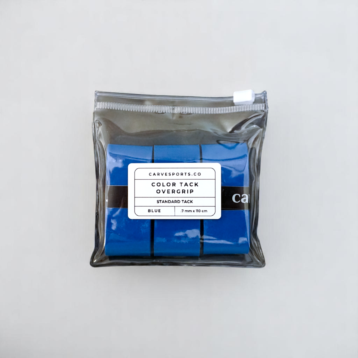 Blue Carve Sports Performance Tack Overgrip, tacky and moisture-absorbing grip for tennis and pickleball players.