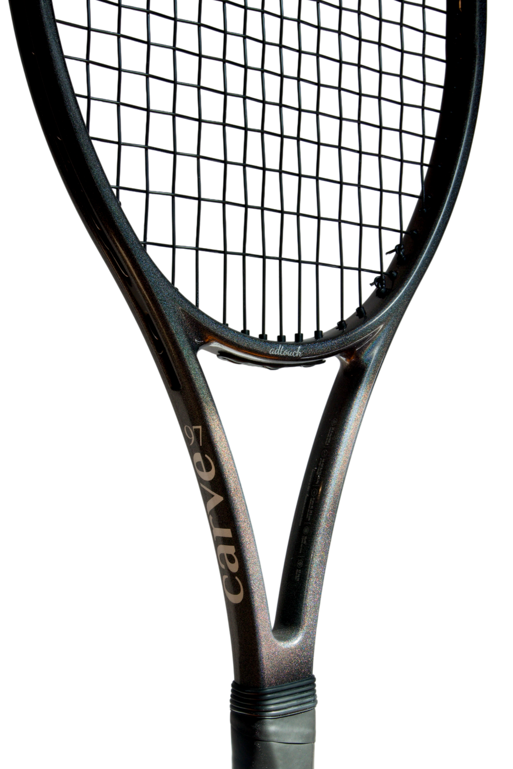 Close-up of Adtouch Racket in space grey