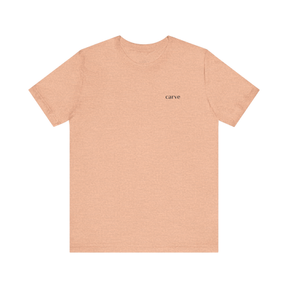 Peach Carve Sports Everyday Tee, 52% cotton and 48% polyester blend, lightweight and breathable; ideal for active and leisure wear.