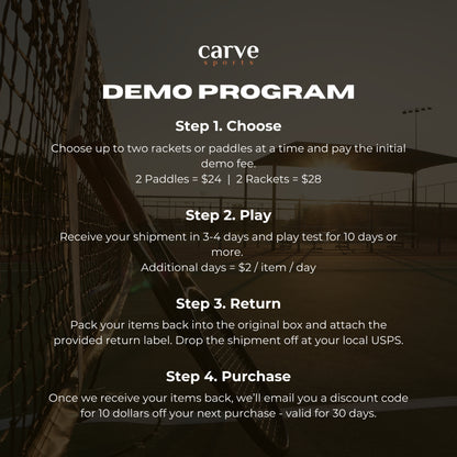 Chart of Carve Sports Demo Program Details