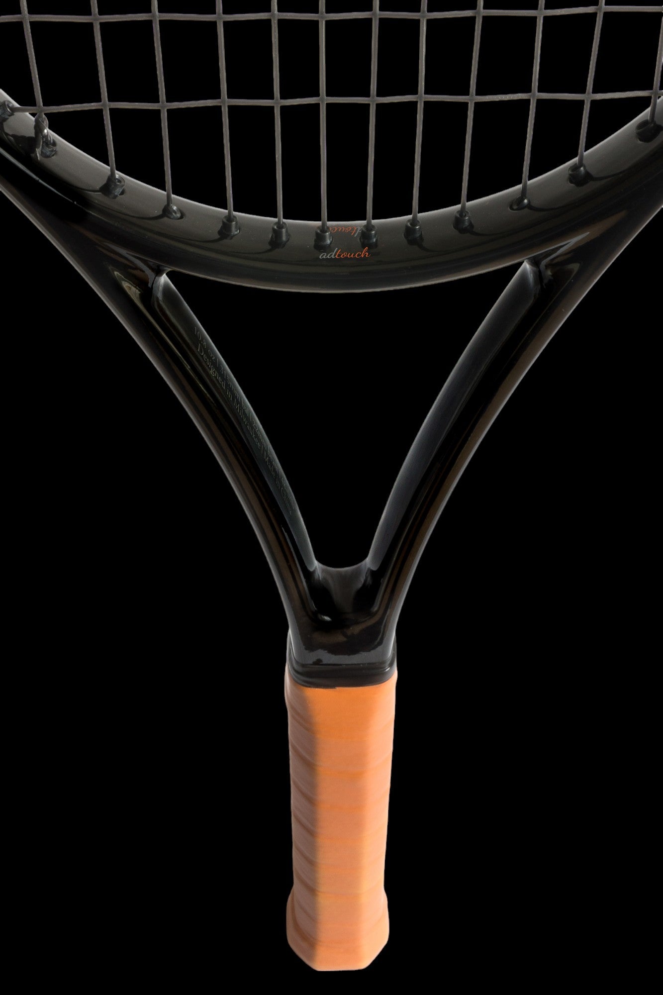 Carve adtouch 97 racket throat view black background